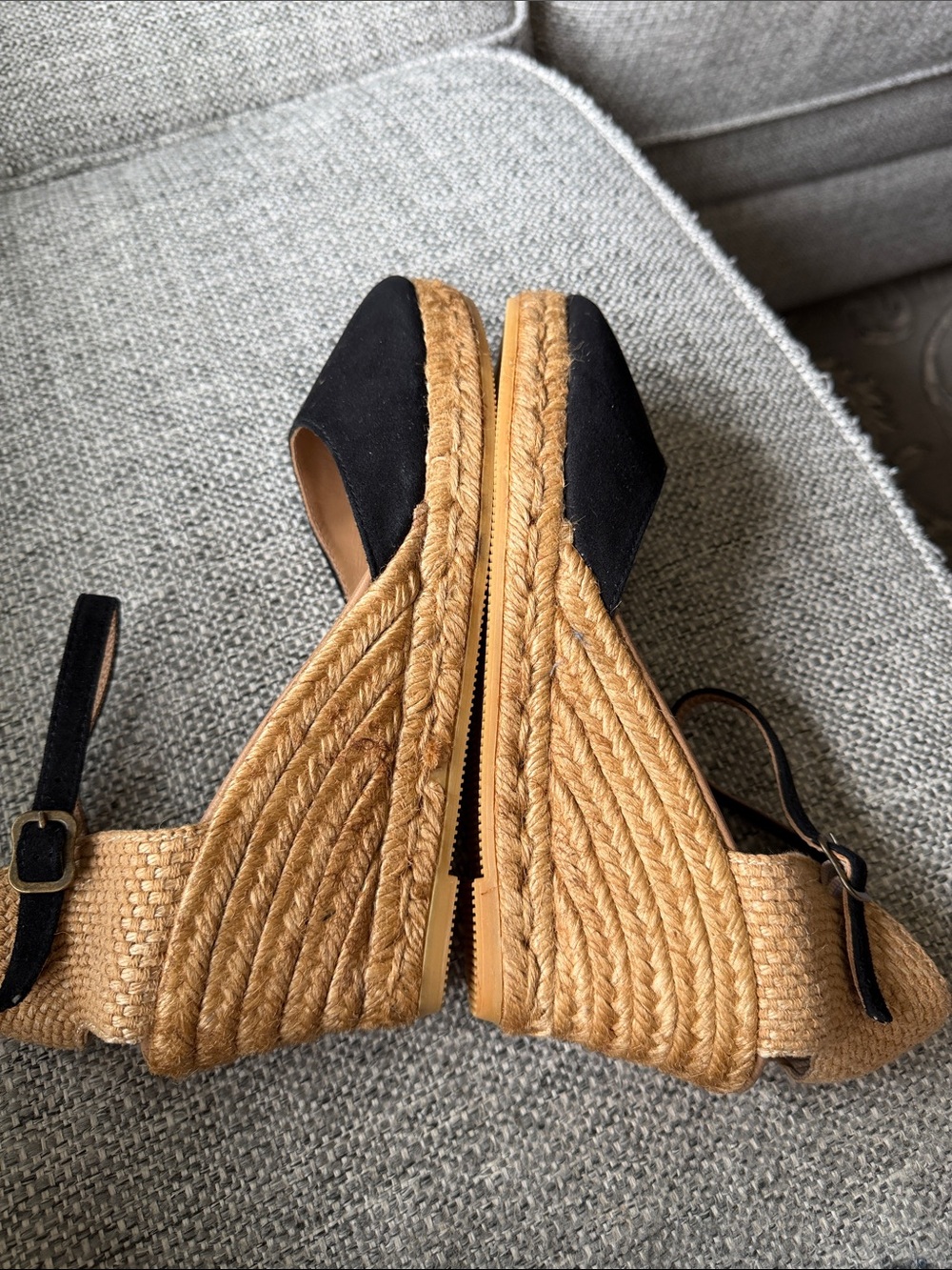 NEW Gaimo Spain Black Suede Ankle Strap
Espadrille Wedges Boho Chic US 10 /EU 41 - Picture 4 of 8